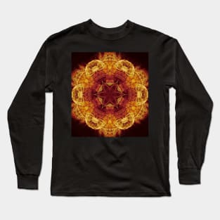 Magical glowing fractal mandala Long Sleeve T-Shirt